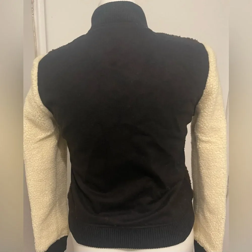 NWT Member’s Only Women’s Sherpa Baseball Jacket Chocolate Ivory Various Sizes - Picture 6 of 10